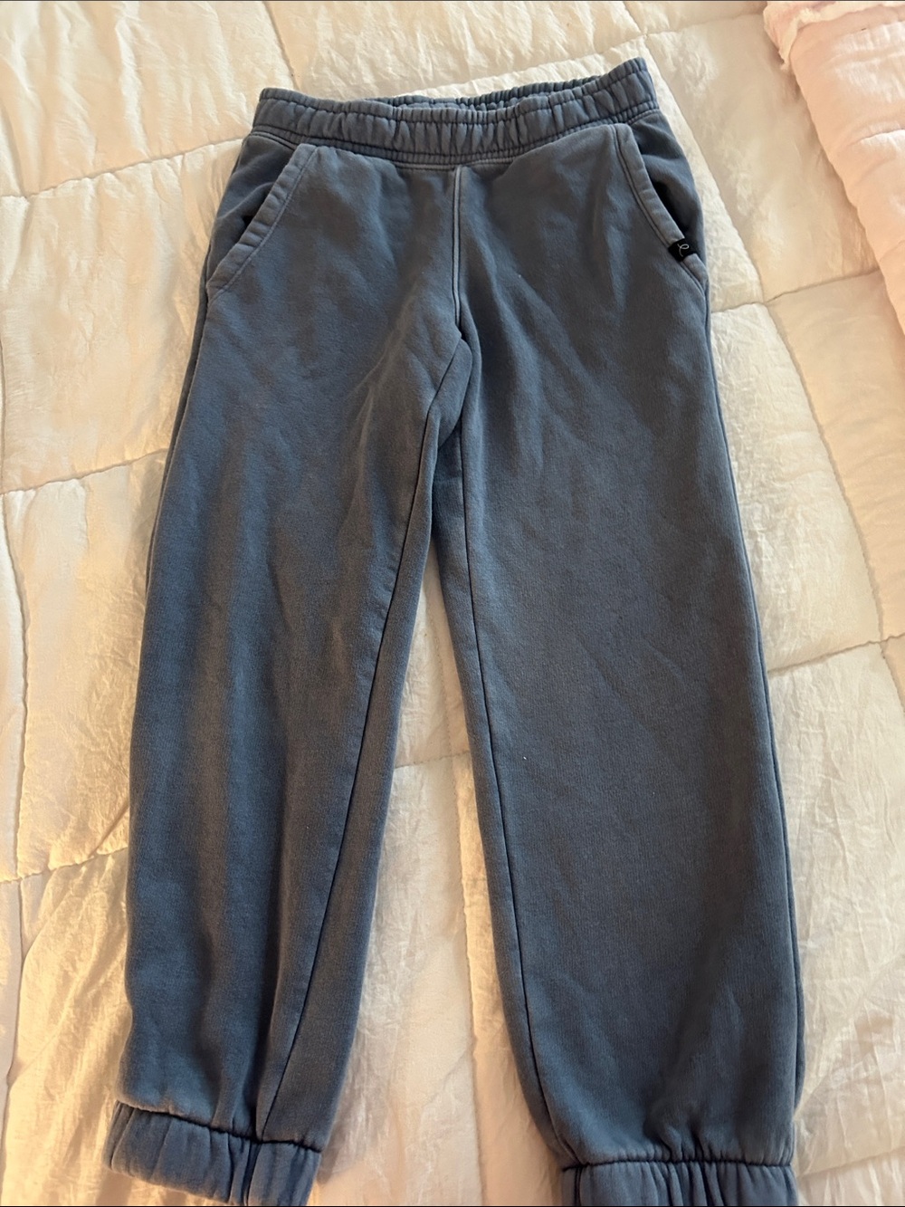 Kids Cozy Blue Fleece Jogger Pants
